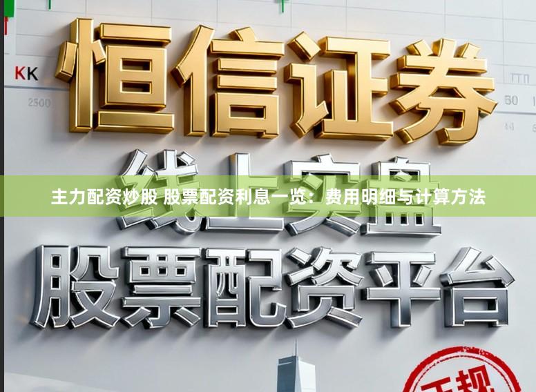 主力配资炒股 股票配资利息一览：费用明细与计算方法
