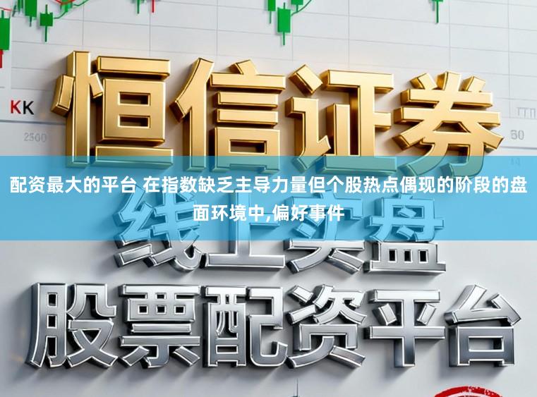 配资最大的平台 在指数缺乏主导力量但个股热点偶现的阶段的盘面环境中,偏好事件